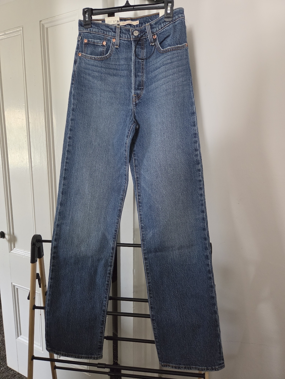 Levi's Straight-Leg Dark Blue Denim Jeans